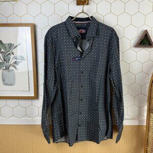 Soul Of London Men's Black Patterned Stretch Dress Shirt - Size - XL - NWOT